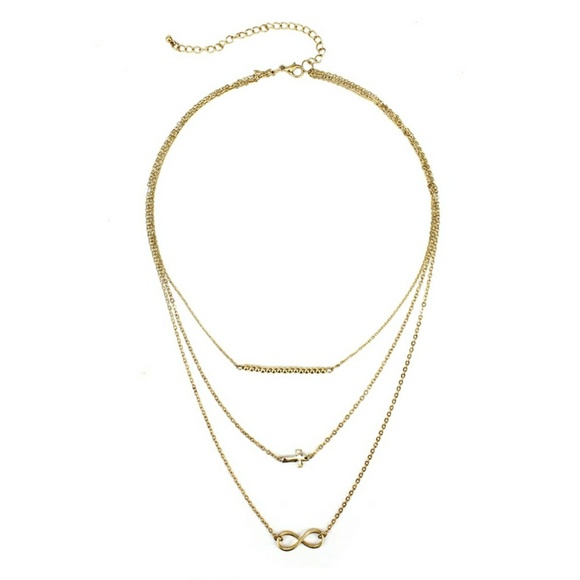 Multi Later Infinity Cross Necklace - Picture 1 of 2